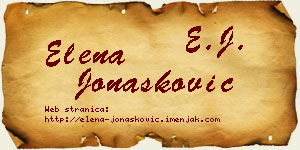 Elena Jonašković vizit kartica